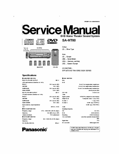 Panasonic SA-HT80 Service